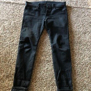 The Tanuki BKUT1 15oz black selvedge denim